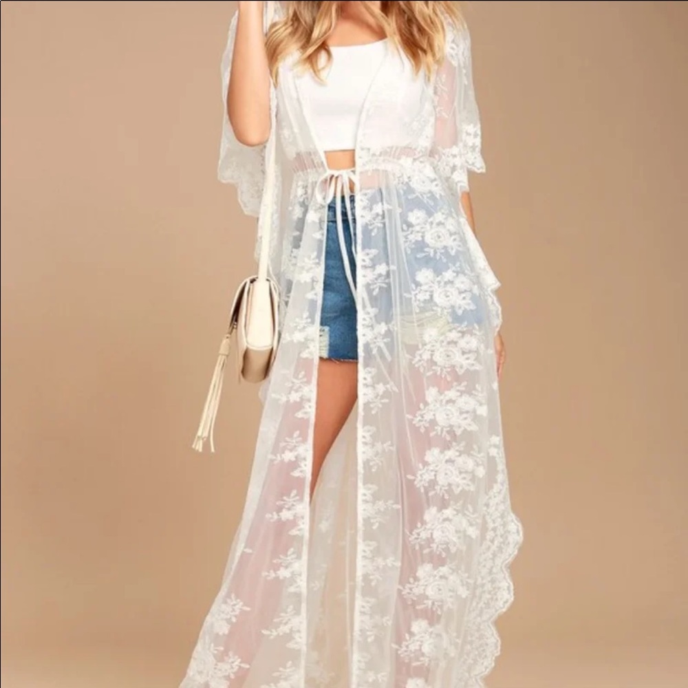White Lace Kimono from LULUS